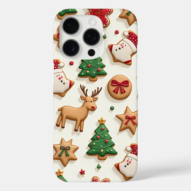 Christmas Rudolph Santa Tree Cookies Phone Case (Back)
