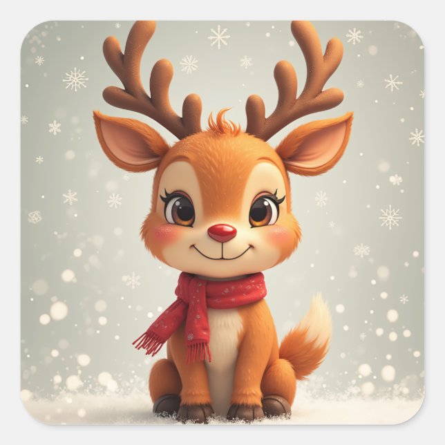  christmas rudolph stickers (Front)