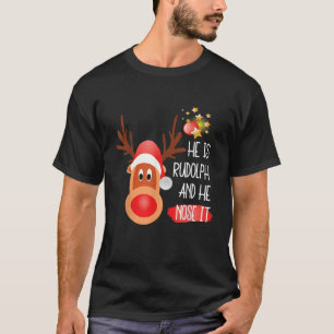 Christmas Rudolph The Big Red Nosed Reindeer Funny T-Shirt