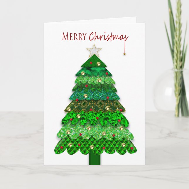 Christmas, Ruffles in Patterns, Decorations Card (Front)