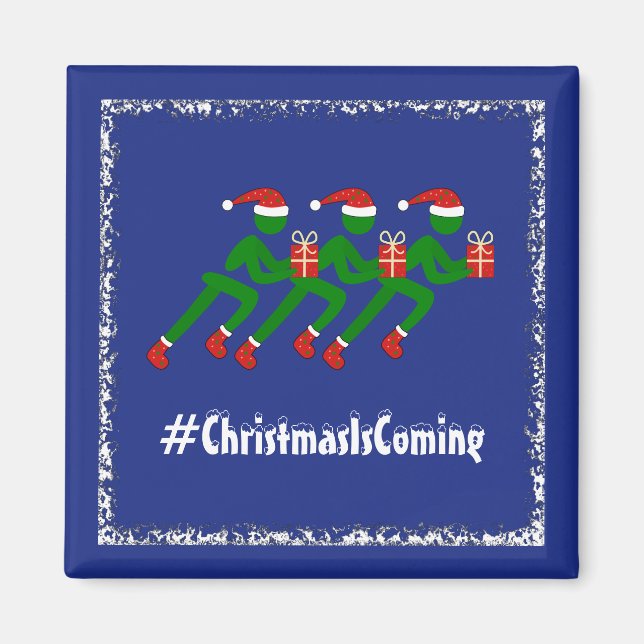 Christmas runners with gifts custom text magnet (Front)