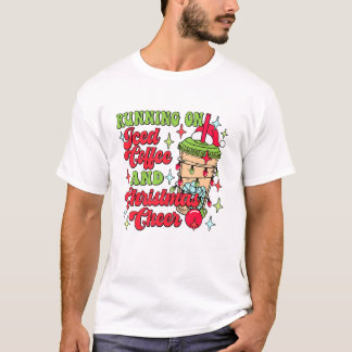 Christmas Running On Iced Coffee  T-Shirt