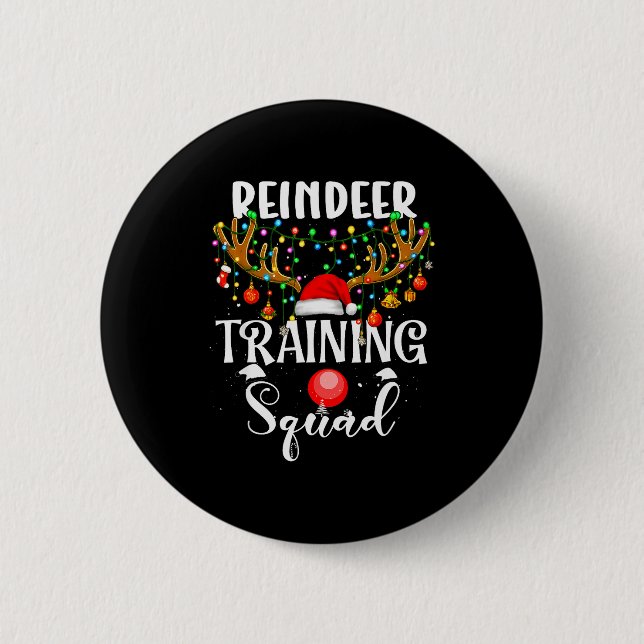 Christmas Running Reindeer Runner Training Squad T 6 Cm Round Badge (Front)