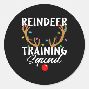 Christmas Running Reindeer Runner Training Squad T Classic Round Sticker