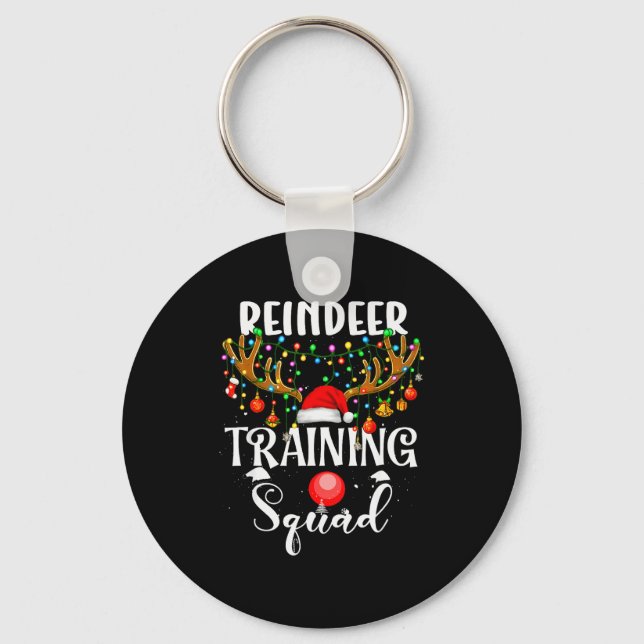 Christmas Running Reindeer Runner Training Squad T Key Ring (Front)