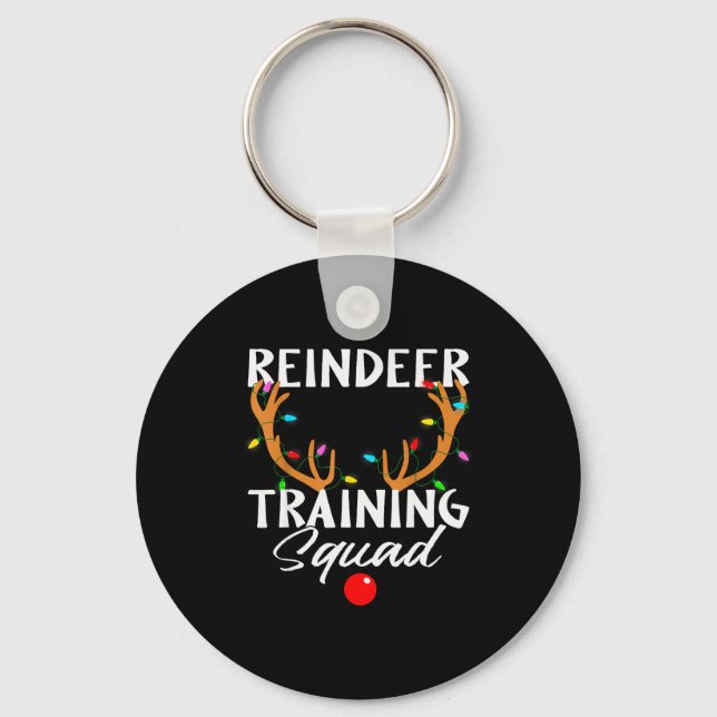 Christmas Running Reindeer Runner Training Squad T Key Ring (Front)