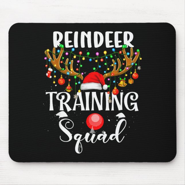 Christmas Running Reindeer Runner Training Squad T Mouse Pad (Front)