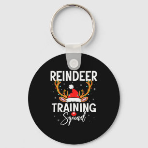 Christmas Running Team Funny Reindeer Training Squ Key Ring