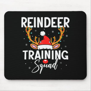 Christmas Running Team Funny Reindeer Training Squ Mouse Pad