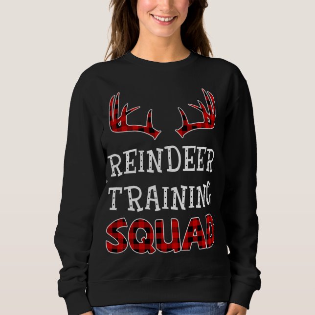 Christmas Running Team Reindeer Training Squad Red Sweatshirt (Front)