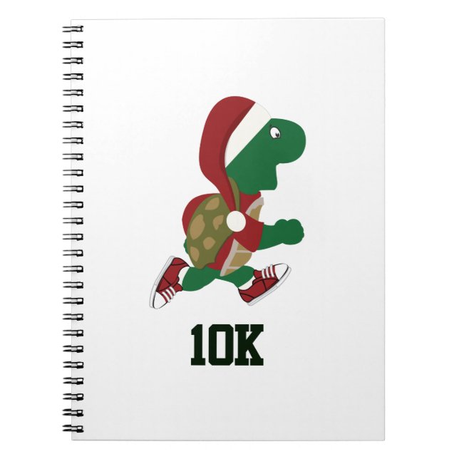 Christmas Running Turtle 10K Notebook (Front)