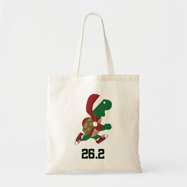 Christmas Running Turtle 26.2 Tote Bag (Front)