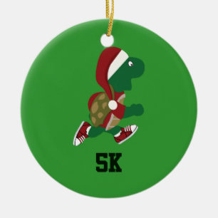 Christmas Running Turtle 5K Ceramic Tree Decoration