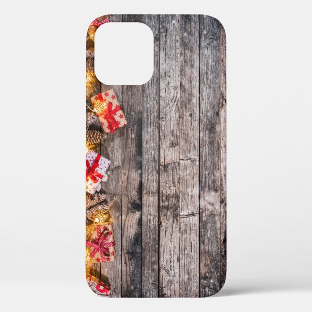 Christmas rustic background, wooden planks. Case-Mate iPhone case (Back)