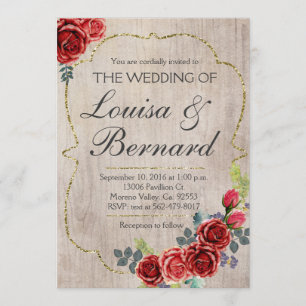 Christmas Rustic Boho Winter Wedding Invitation