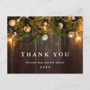 Christmas Rustic Corporate Thank You Holiday Card 
