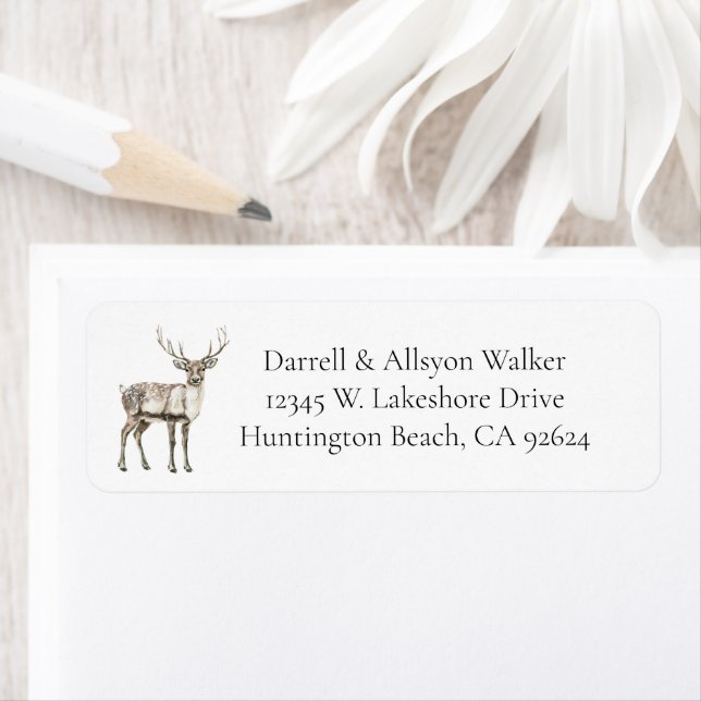 Christmas Rustic Deer Return Address Label (Insitu)