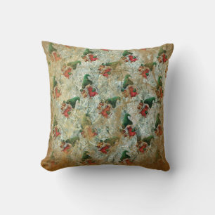Christmas Rustic Gnome With Lantern Tree Pattern Cushion