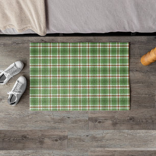 Christmas Rustic Green Holiday Plaid Farmhouse Doormat