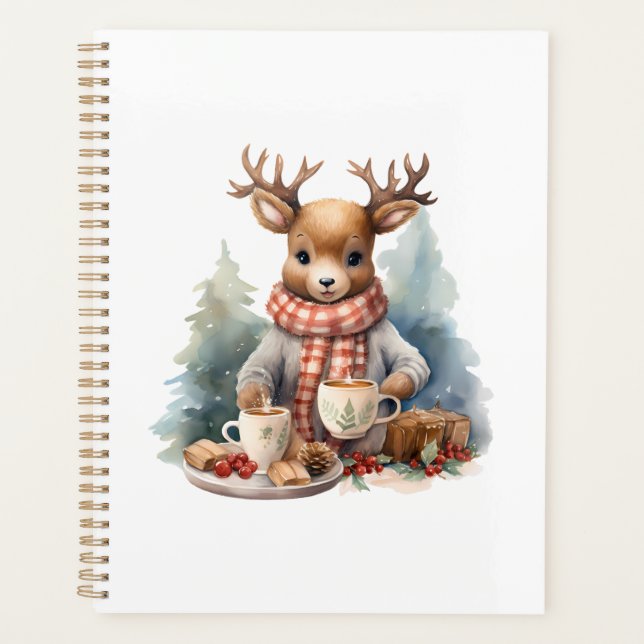 Christmas rustic journal spiral notebook planner  (Front)