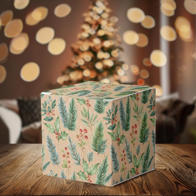 Christmas Rustic Kraft Floral Gift Box (Creator Uploaded)