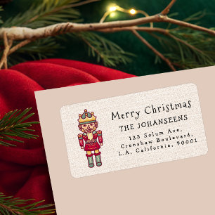 Christmas Rustic Nutcracker Burlap Return Address Label