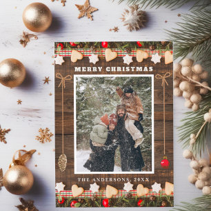Christmas Rustic Photo Collage Holiday Card