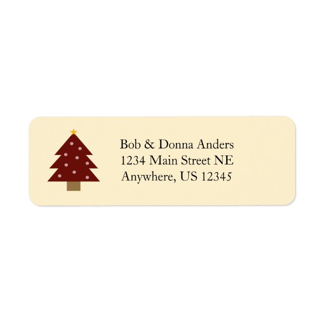 Christmas Rustic Tree Return Address Label (Front)