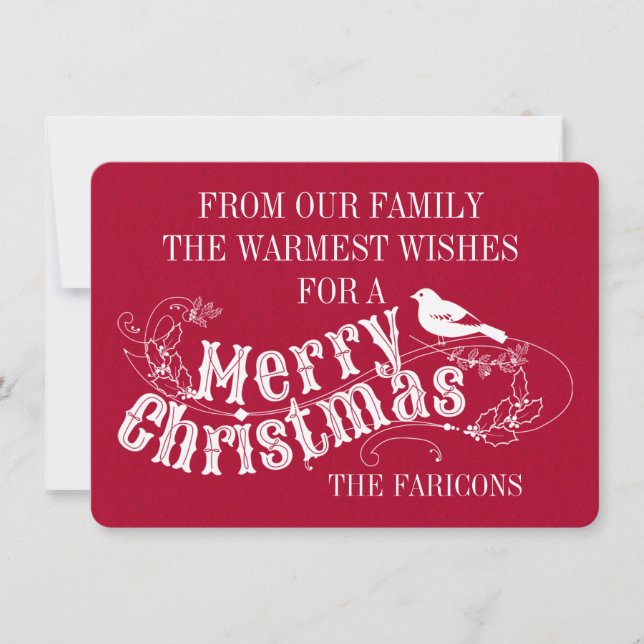 Christmas rustic typography vintage red holiday (Front)