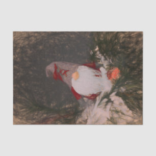 Christmas Rustic Vintage Gnome Sketch Art Tissue Paper
