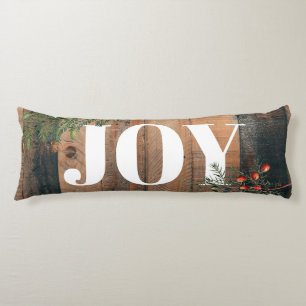 Christmas Rustic Wood Joy Body Cushion