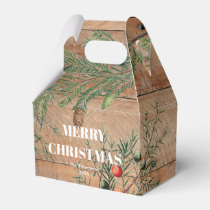 Christmas Rustic Wood Joy Merry Christmas Favour Box