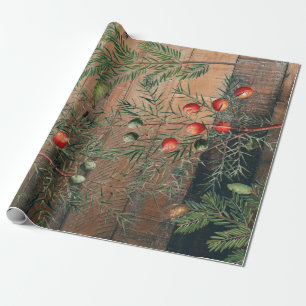 Christmas Rustic Wood Merry Christmas  Wrapping Paper