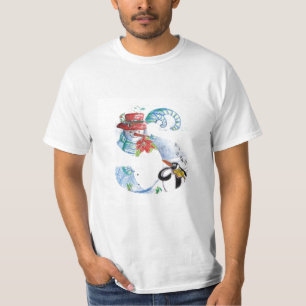 CHRISTMAS S LETTER ,PENGUIN'S SERENADE  MONOGRAM T-Shirt