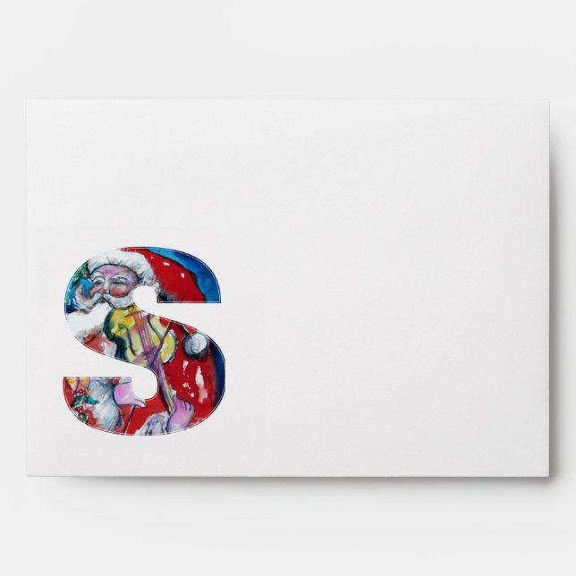 CHRISTMAS S LETTER /SANTA  CLAUS WITH VIOLIN ENVELOPES (Front)