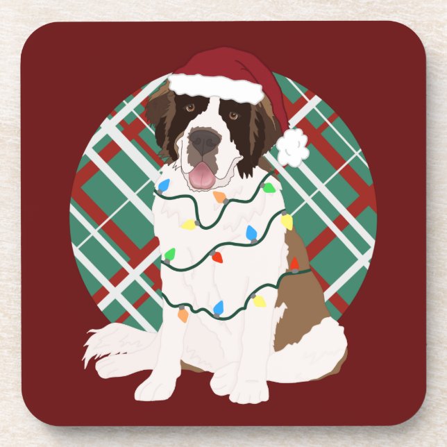  Christmas Saint Bernard Coaster (Front)