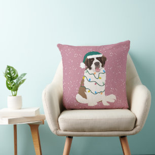 Christmas Saint Bernard  Cushion