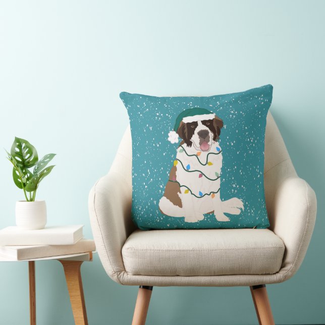 Christmas Saint Bernard  Cushion (Chair)