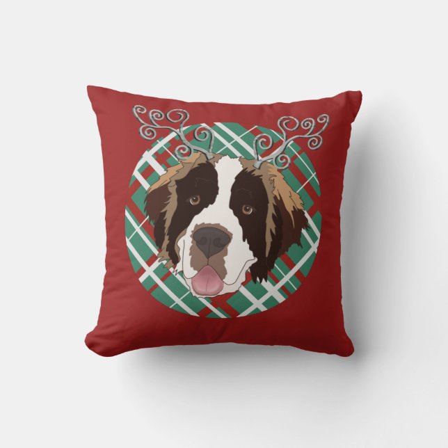  Christmas Saint Bernard Cushion (Front)