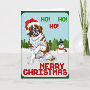 Christmas Saint Bernard Holiday Card