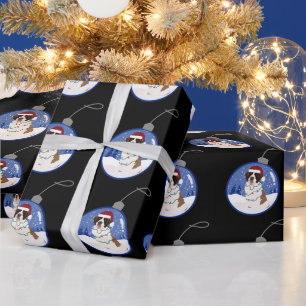 Christmas Saint Bernard Wrapping Paper
