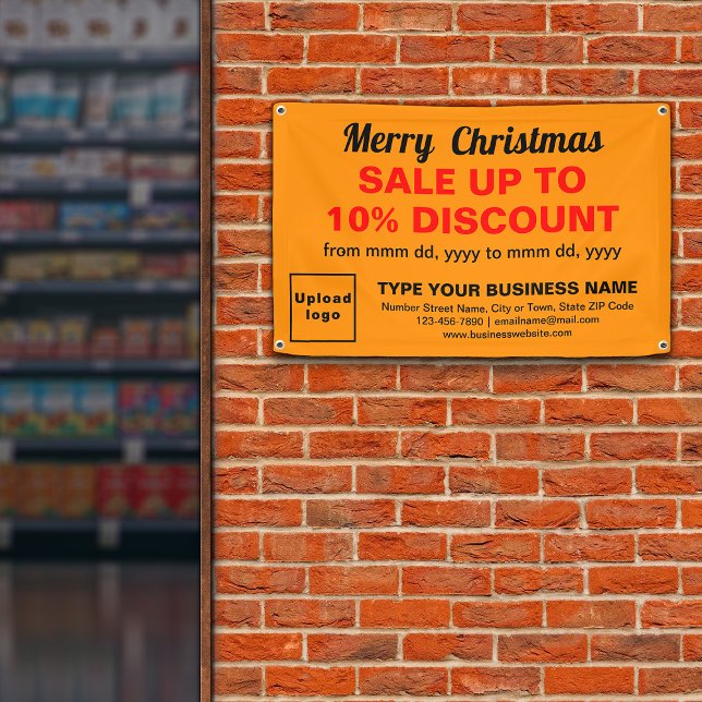 Christmas Sale Business Orange Colour Rectangle Banner (Creator Uploaded)