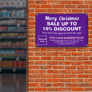 Christmas Sale Business Purple Rectangle 4’ x 2.5’ Banner