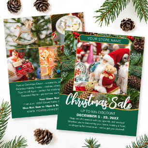 Christmas Sale Shopping Festive Green Business Flyer