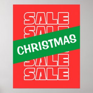 Christmas Sale Sign, Retail Store Signage, Sale  Poster