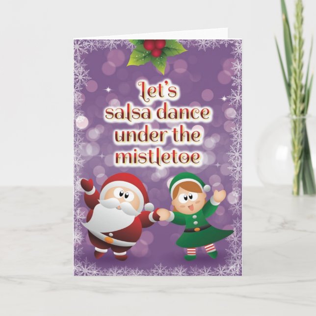 Christmas Salsa Mistletoe Card (Front)