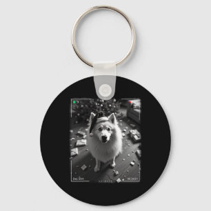 Christmas Samoyed Caught On Camera  Key Ring