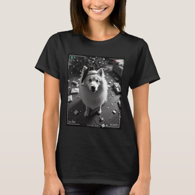 Christmas Samoyed Caught On Camera  T-Shirt (Front)