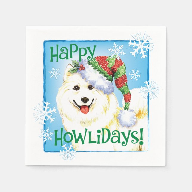 Christmas Samoyed Napkin (Front)