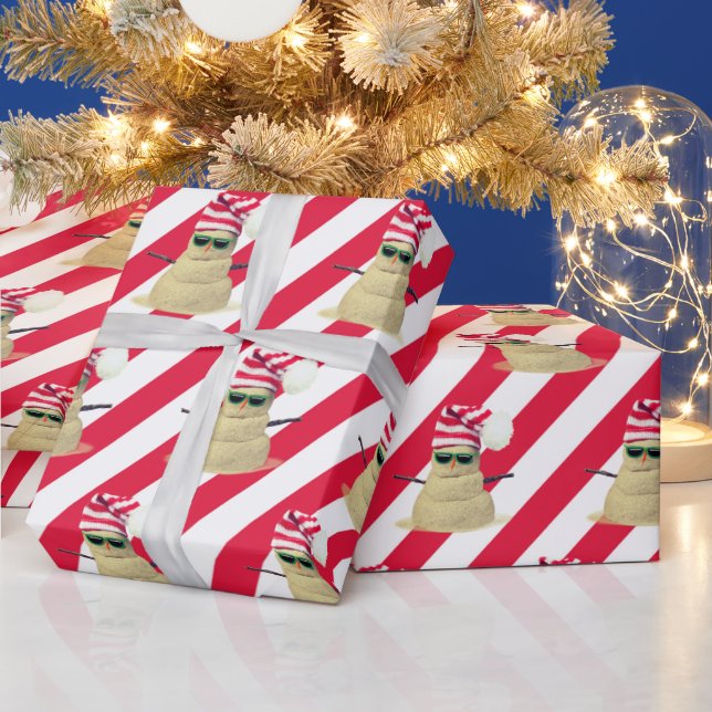 Christmas Sandman On Stripes Wrapping Paper (Holidays)